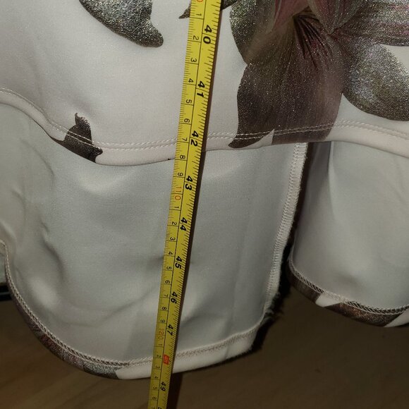 Women's XL Floral Metallic High-Low Dress. Stretchy, Formal, Wedding, No Tags - Picture 7 of 8